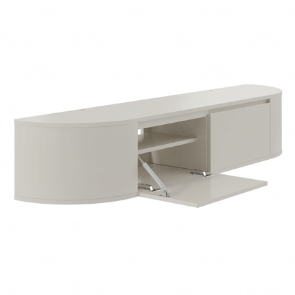 Aura curved TV-Meubel zwevend beige 180 cm