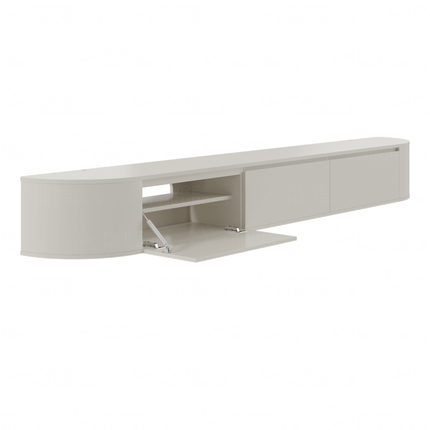 Aura curved TV-Meubel zwevend beige 280 cm
