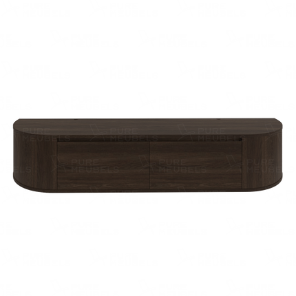 Aura curved TV-Meubel zwevend walnut 180 cm