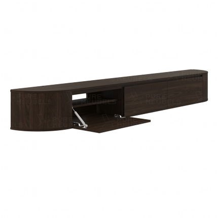 Aura curved TV-Meubel zwevend walnut 272 cm