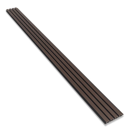 Composiet Gevelbekleding Dark Walnoot Lattenwand Wandpanelen 290 x 22 cm | Set van 4 stuks