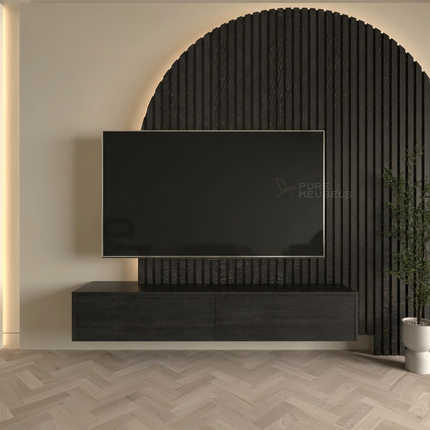 Madera TV-Meubel zwevend zwart 150 cm