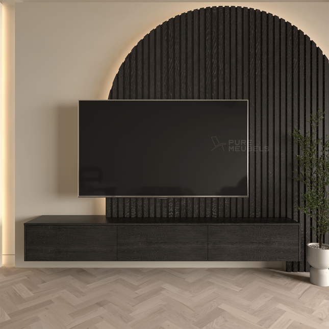 Madera TV-Meubel zwevend zwart 240 cm