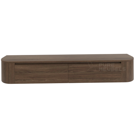 Dulce curved TV-Meubel zwevend walnut 180 cm