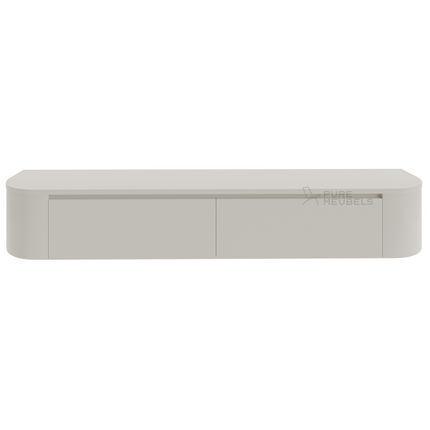 Dulce curved TV-Meubel zwevend beige 180 cm