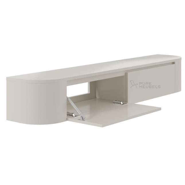 Dulce curved TV-Meubel zwevend beige 180 cm