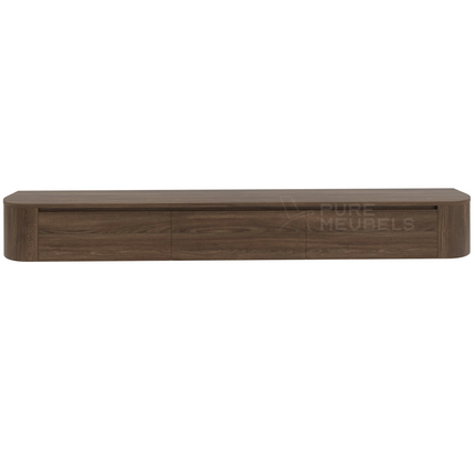 Dulce curved TV-Meubel zwevend walnut 240 cm