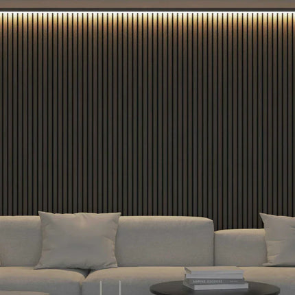 Akupanel - LED afwerkeindlat voor plafond en zijkant - Eiken Dark Walnoot 270 cm