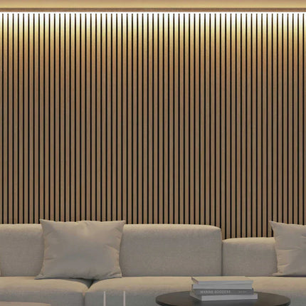 Akupanel - LED afwerkeindlat voor plafond en zijkant - Eiken Naturel 270 cm