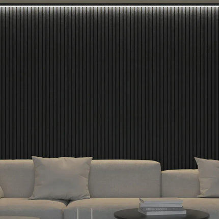 Akupanel - LED afwerkeindlat voor plafond en zijkant- Eiken Zwart 270 cm