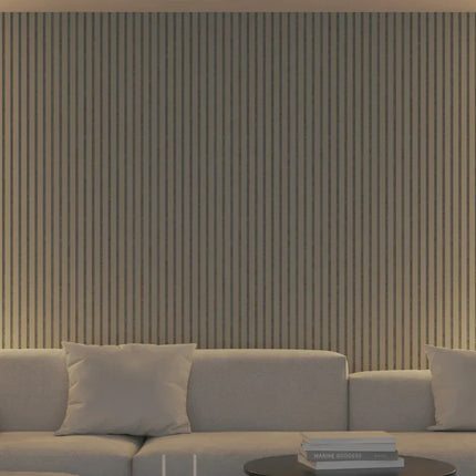 Akupanel - LED afwerkeindlat voor plafond en zijkant - Beige on Beige 270 cm