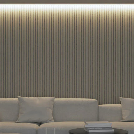 Akupanel - LED afwerkeindlat voor plafond en zijkant - Beige on Beige 270 cm