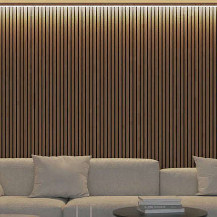 Akupanel - LED afwerkeindlat voor plafond en zijkant - Eiken Mokka 270 cm