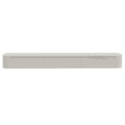 Dulce curved TV-Meubel zwevend beige 280 cm
