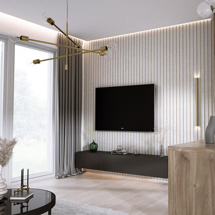 3D Kunststof Wandpanelen Wit Lumière Collection 270 x 12 cm