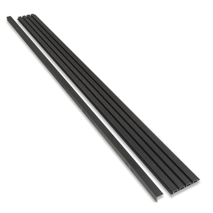Composiet Gevelbekleding Zwart Lattenwand Wandpanelen 290 x 22 cm | Set van 4 stuks