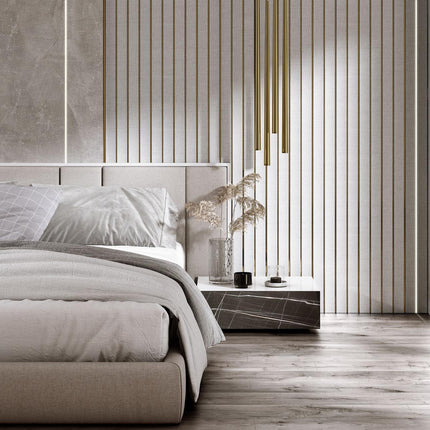 3D Kunststof Wandpanelen Wit Lumière Collection 270 x 12 cm