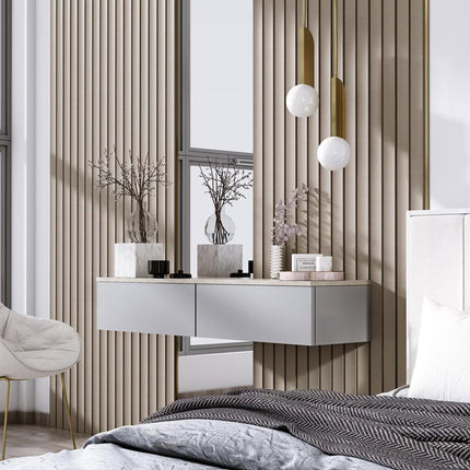 3D Kunststof Wandpanelen Beige Lumière Collection 270 x 12 cm
