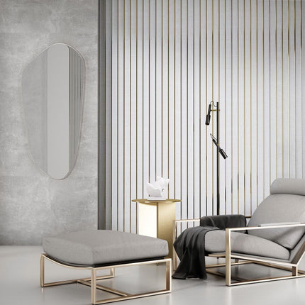 3D Kunststof Wandpanelen Grijs Lumière Collection 270 x 12 cm