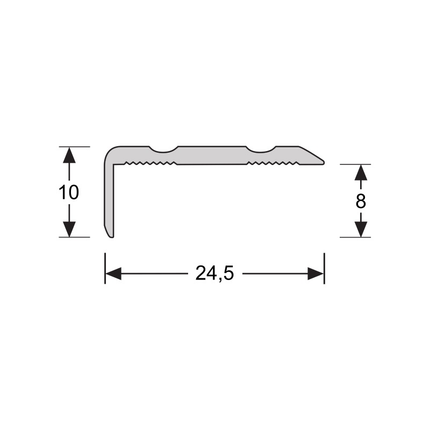 Hoeklijnprofiel 10 mm 3m RVS