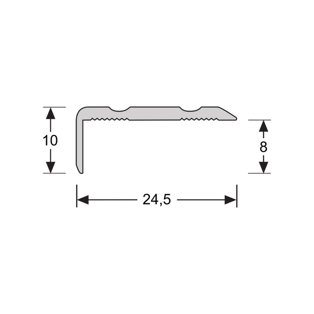 Hoeklijnprofiel 10 mm 3m RVS