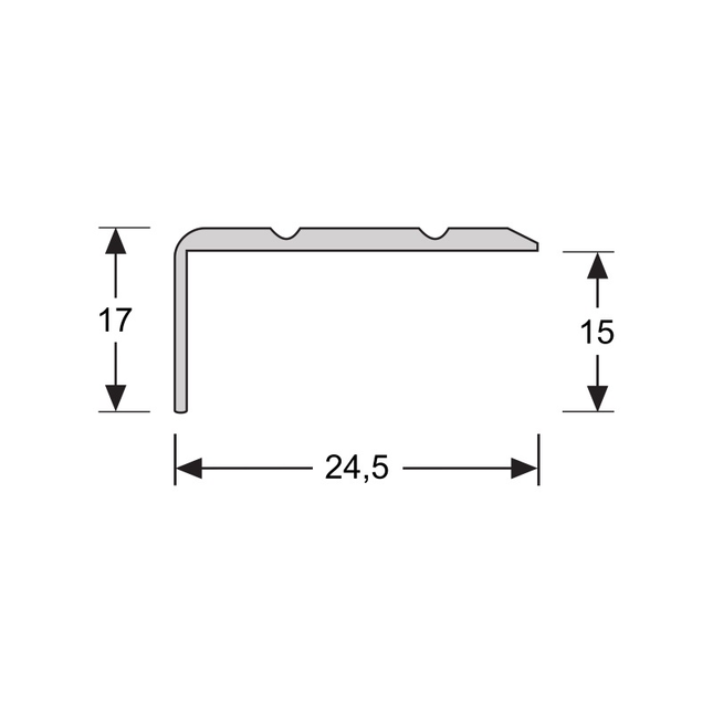 Hoeklijnprofiel 17 mm 3m RVS