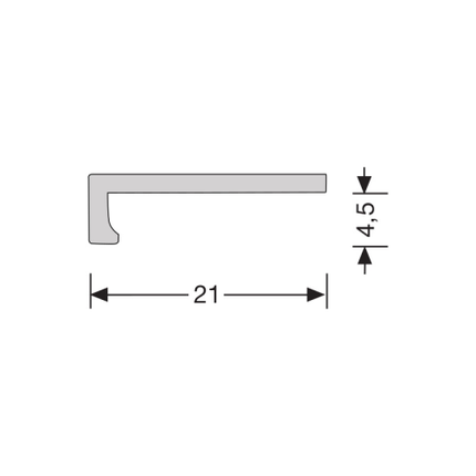 Hoeklijnprofiel 4 mm 2.5m RVS