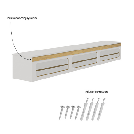 Madera TV-Meubel zwevend wit 240 cm