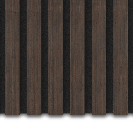Akupanel Eiken Dark Walnoot 270 x 60 cm Lattenwand Akoestische wandpanelen