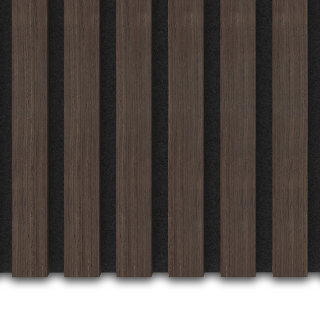 Akupanel Eiken Dark Walnoot 60 x 60 cm Lattenwand Akoestische wandpanelen