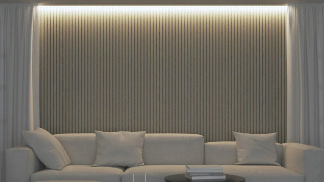 Akoestische panelen 260 x 60 x 1.4 cm - Beige on Beige