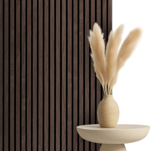 Akoestische panelen 280 x 60 x 2.4 cm - Eiken Dark Walnoot