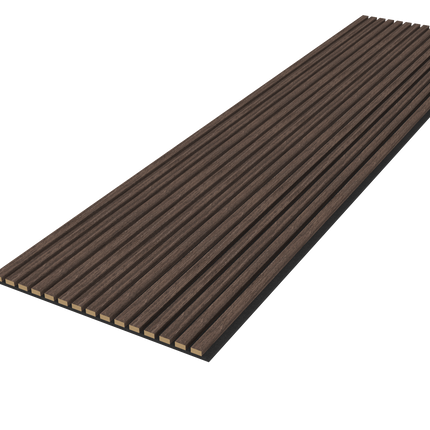 Akoestische panelen 260 x 60 x 1.4 cm - Eiken Dark Walnoot