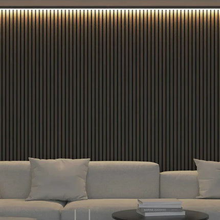 Akoestische panelen 260 x 60 x 1.4 cm - Eiken Dark Walnoot