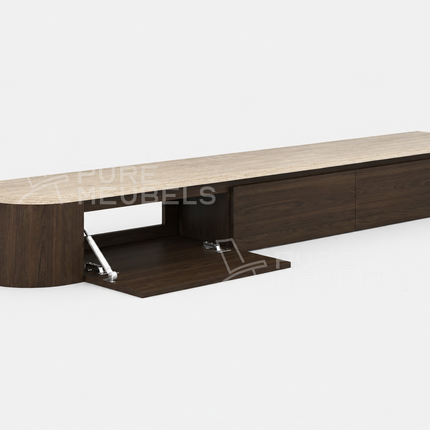 Dulce Japandi Tv-meubel 240 x 32 x 28 cm - Walnoot Travertine