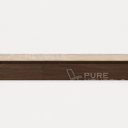 Dulce Japandi Tv-meubel 240 x 32 x 28 cm - Walnoot Travertine