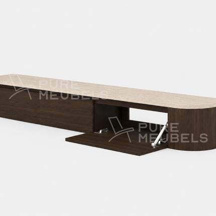 Dulce Japandi Tv-meubel 272 x 32 x 28 cm - Walnoot Travertine