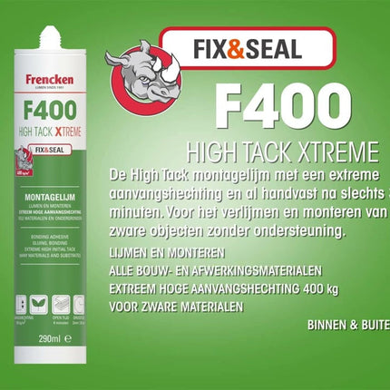 Frencken Montagelijm Lijmkit High Tack Xtreme 290ml F400 Fix & Seal
