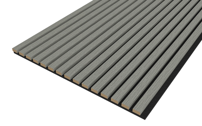 Akupanel Eiken Grijs 270 x 60 cm Lattenwand Akoestische wandpanelen
