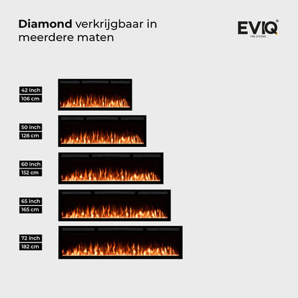 EVIQ Elektrische sfeerhaard Diamond 60″ inch – 152 cm