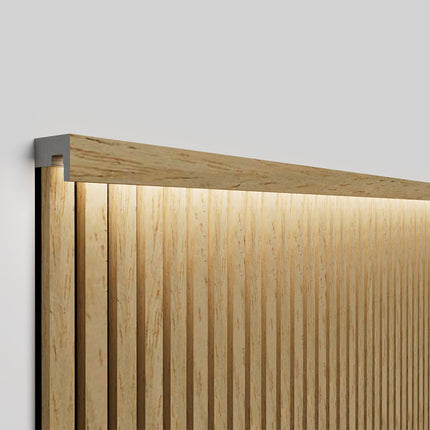 Akupanel - LED afwerkeindlat voor plafond en zijkant - Eiken Naturel 270 cm