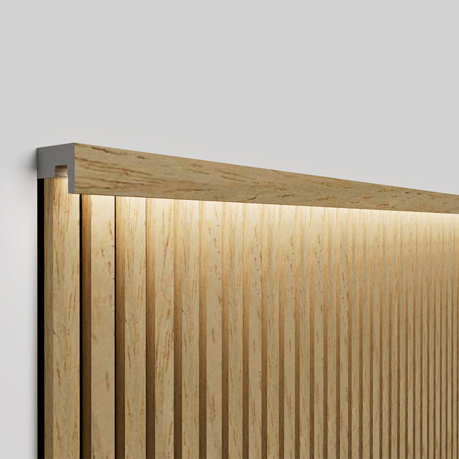 Akupanel - LED afwerkeindlat voor plafond en zijkant - Eiken Naturel 270 cm