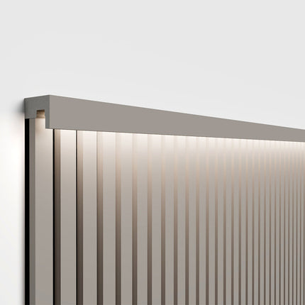 Akupanel - LED afwerkeindlat voor plafond en zijkant - Beige on Beige 270 cm