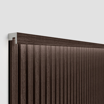 Akupanel - LED afwerkeindlat voor plafond en zijkant - Eiken Dark Walnoot 270 cm