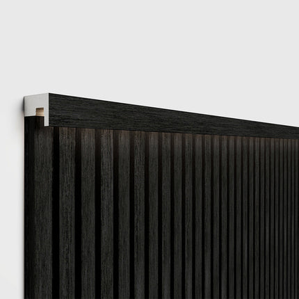 Akupanel - LED afwerkeindlat voor plafond en zijkant- Eiken Zwart 270 cm