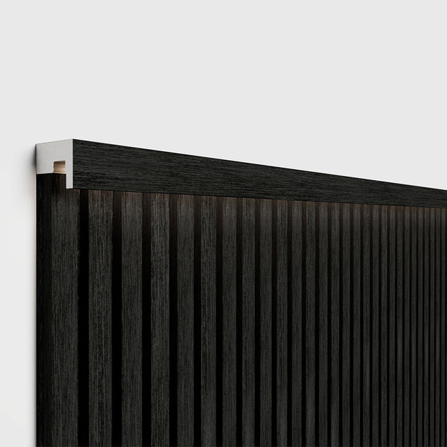 Akupanel - LED afwerkeindlat voor plafond en zijkant- Eiken Zwart 270 cm