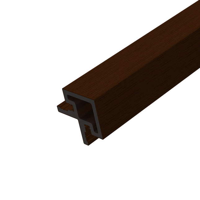 Afwerkprofiel Hoekprofiel Buitenpaneel Dark Walnoot 290 cm Gevel Tuin 3D