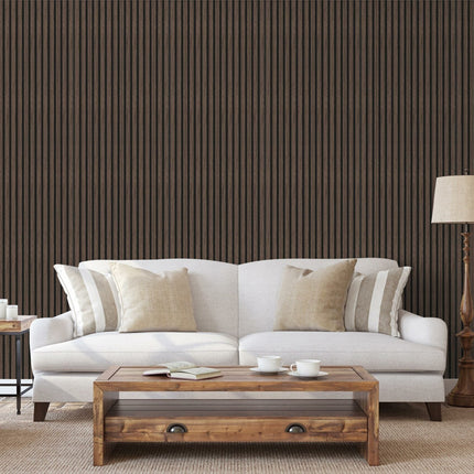 Akoestische panelen 300 x 60 x 2.2 cm - Eiken Dark Walnoot