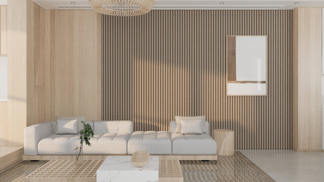 Akoestische Suede Space Panelen 280x60 cm - Beige