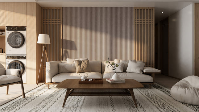 Akoestische Suede Solid Panelen 280x60 cm - Beige